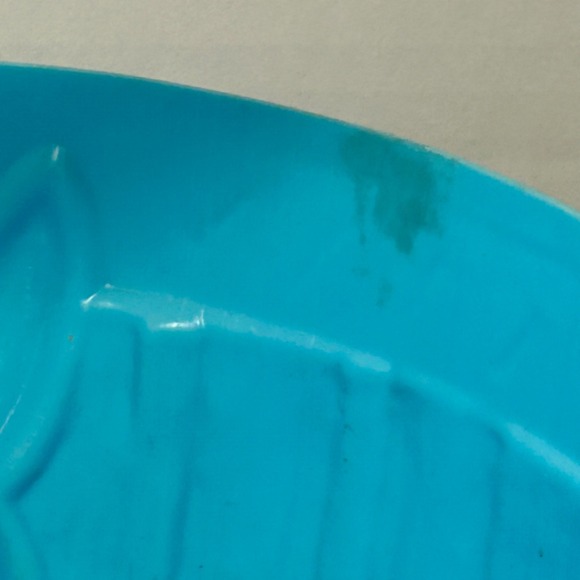 Vintage Blue Plastic Easter Basket Bunny Face Handle Childrens Toy Storage - Picture 6 of 8